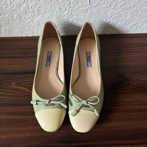 Prada Two Color Patent Leather Ballet Flats